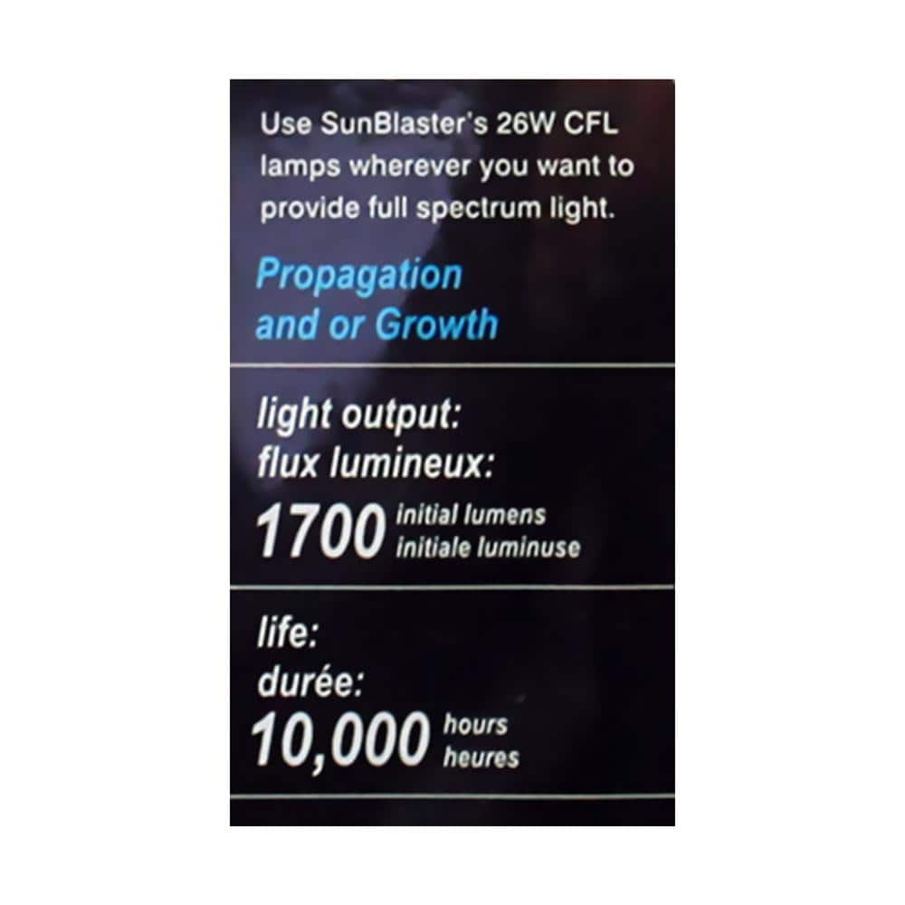 3 in. W x 6 in. D x 10 in. H SL0900156 Fluorescent CFL 6400K Greenhouse Self-Ballasted Light Bulb, 26-Watt - Hercitys
