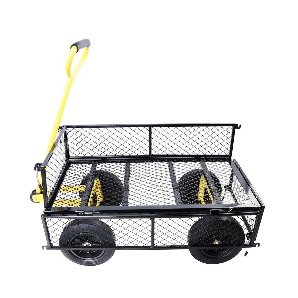 3.5 cu. ft. Metal Garden Cart, Black - Hercitys