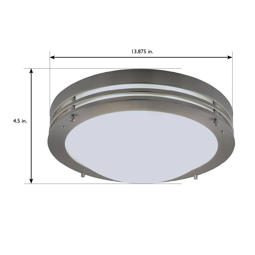 2-Light Satin Nickel Ceiling Light with Alabaster Glass - Hercitys