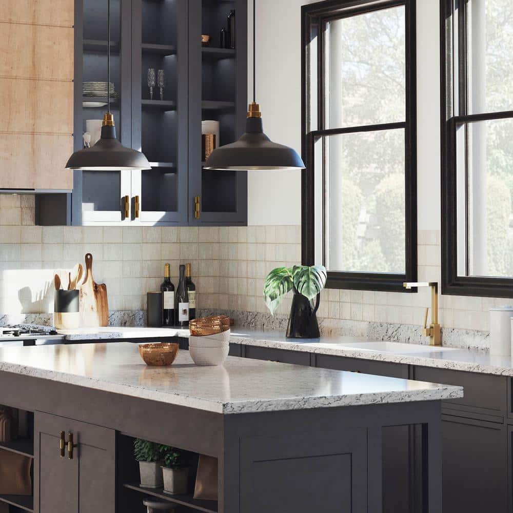 10 ft. Straight Laminate Countertop in Textured White Ice Granite with Eased Edge and Integrated Backsplash - Hercitys