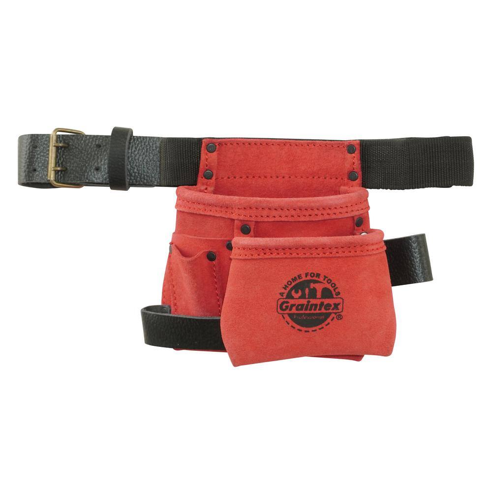 4-Pocket Children’s Red Tool Pouch with Belt - Hercitys