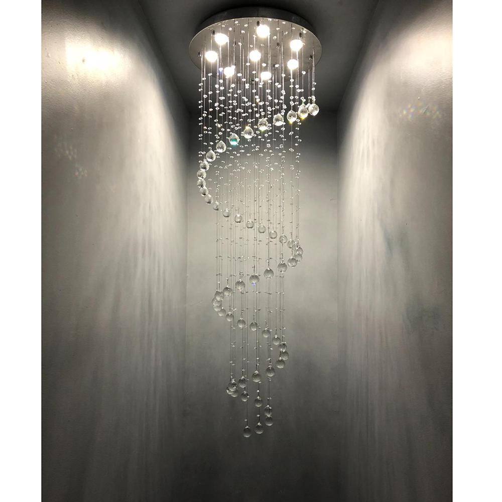 23.62 in. 8-Light Silver Modern Raindrop Crystal Flush Mount Ceiling Light - Hercitys