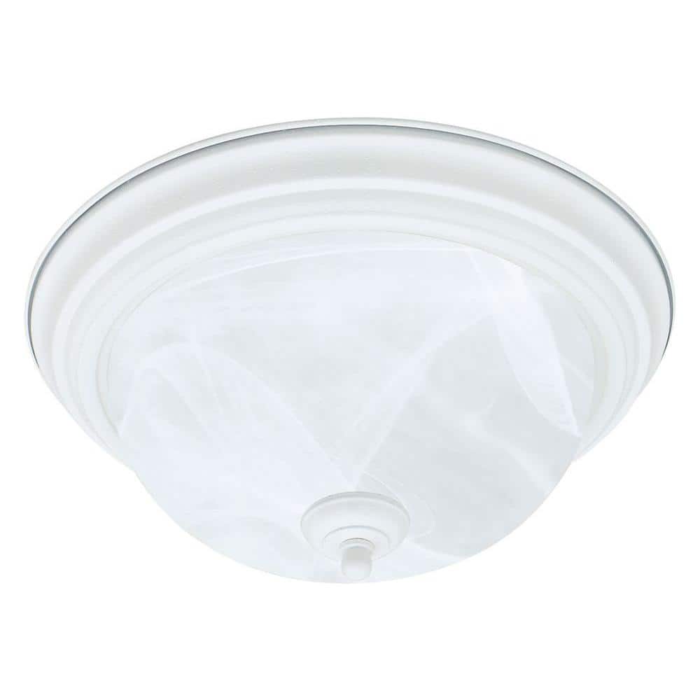 2-Light Textured White Ceiling Flush Mount - Hercitys