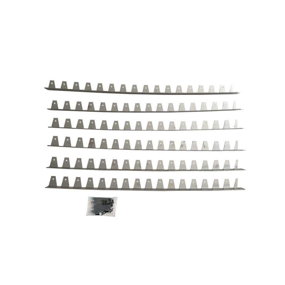 40 in. L x 2 in. W x 2.0 in. H Stainless Steel Garden Edging (Set of 6-Piece) - Hercitys