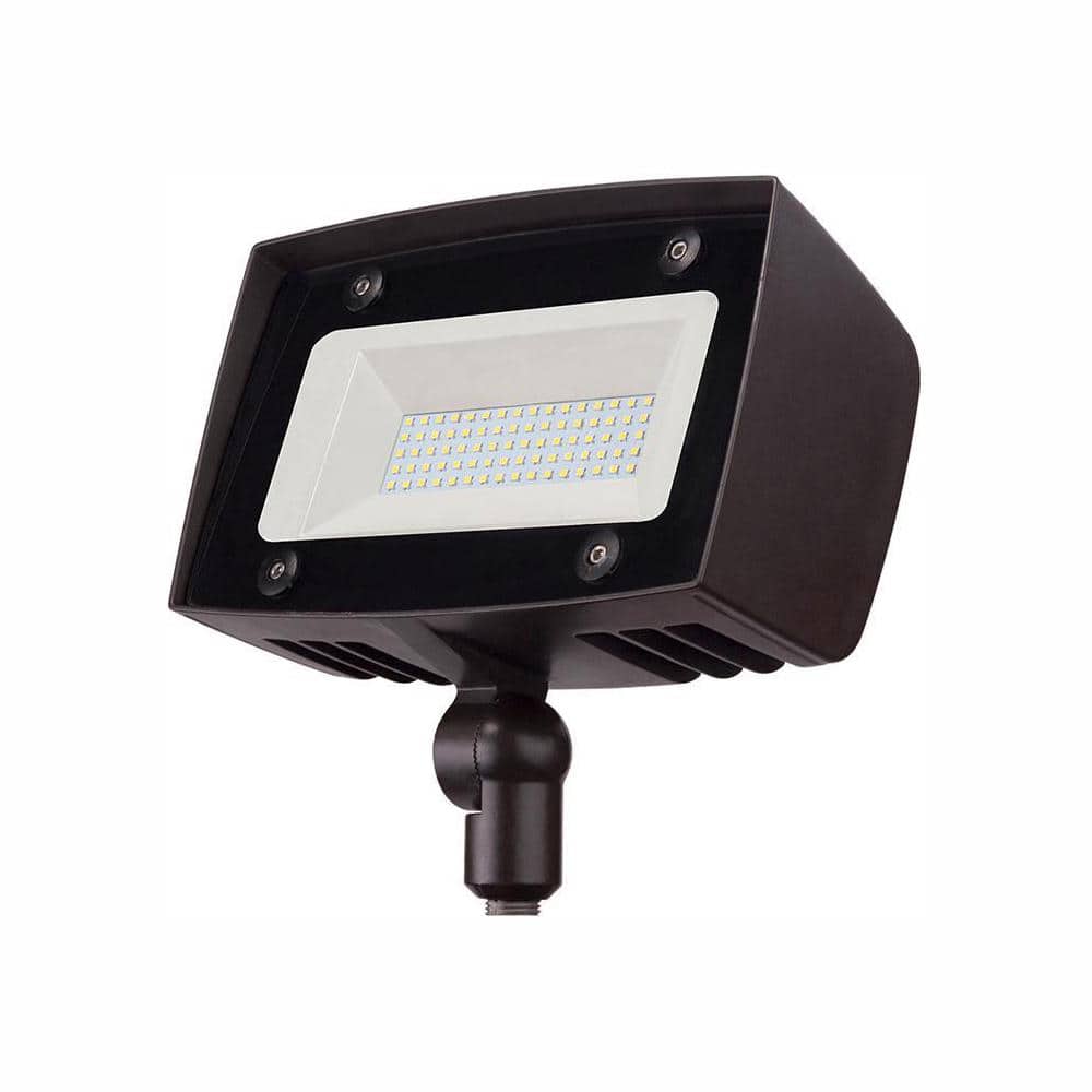 150W Equivalent Bronze Outdoor Integrated LED Flood Light, 5000 Lumens, Dusk to Dawn Light - Hercitys