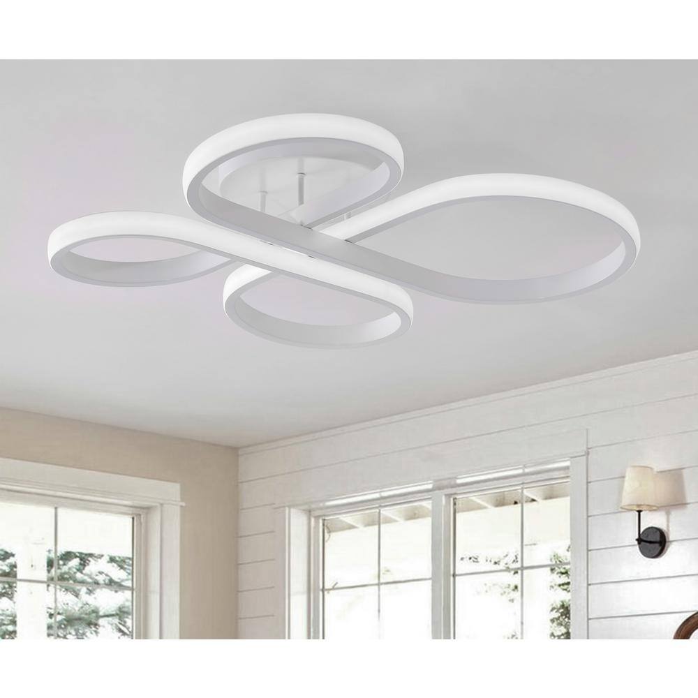 20.47 in. 1-Light Modern Linear Integrated LED Flush Mount Ceiling Lighting Fixtures - Hercitys