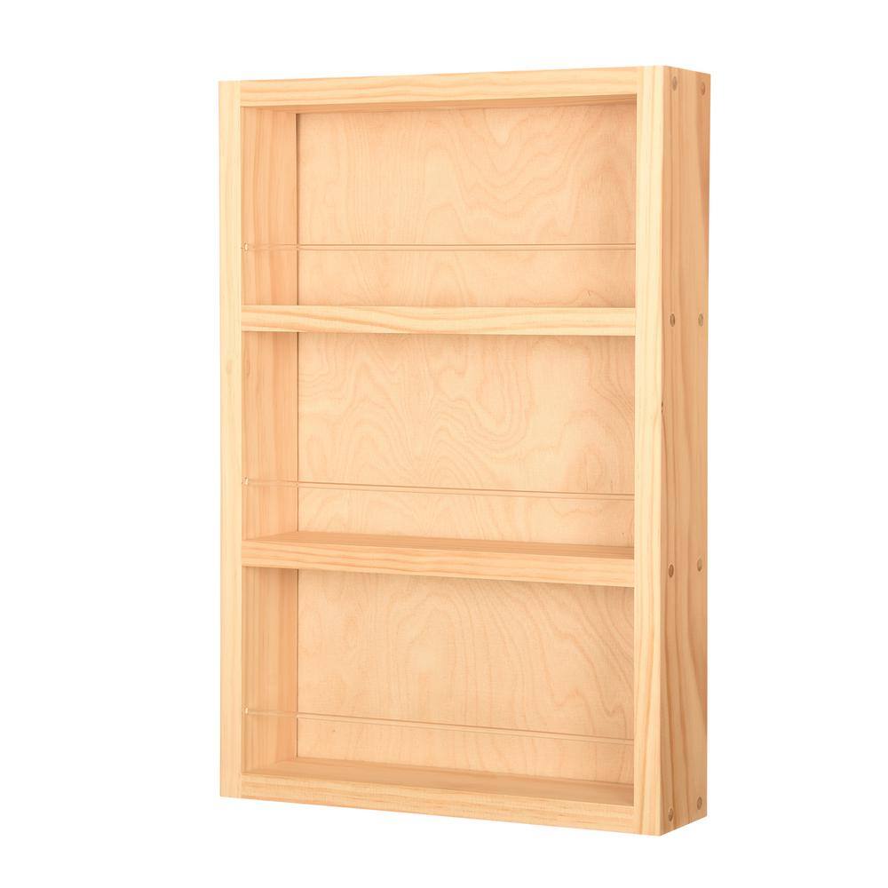 3.5 in. x 11 in. x 21 in. Malibu Unfinished Wood Spice Rack - Hercitys