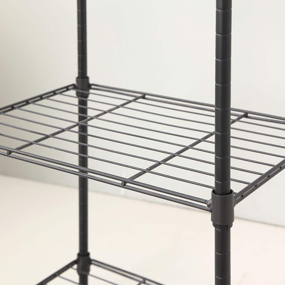 4 Tier Grey Powder Coating Wire Shelving Unit 12 in. x 18 in. x 39 in. - Hercitys