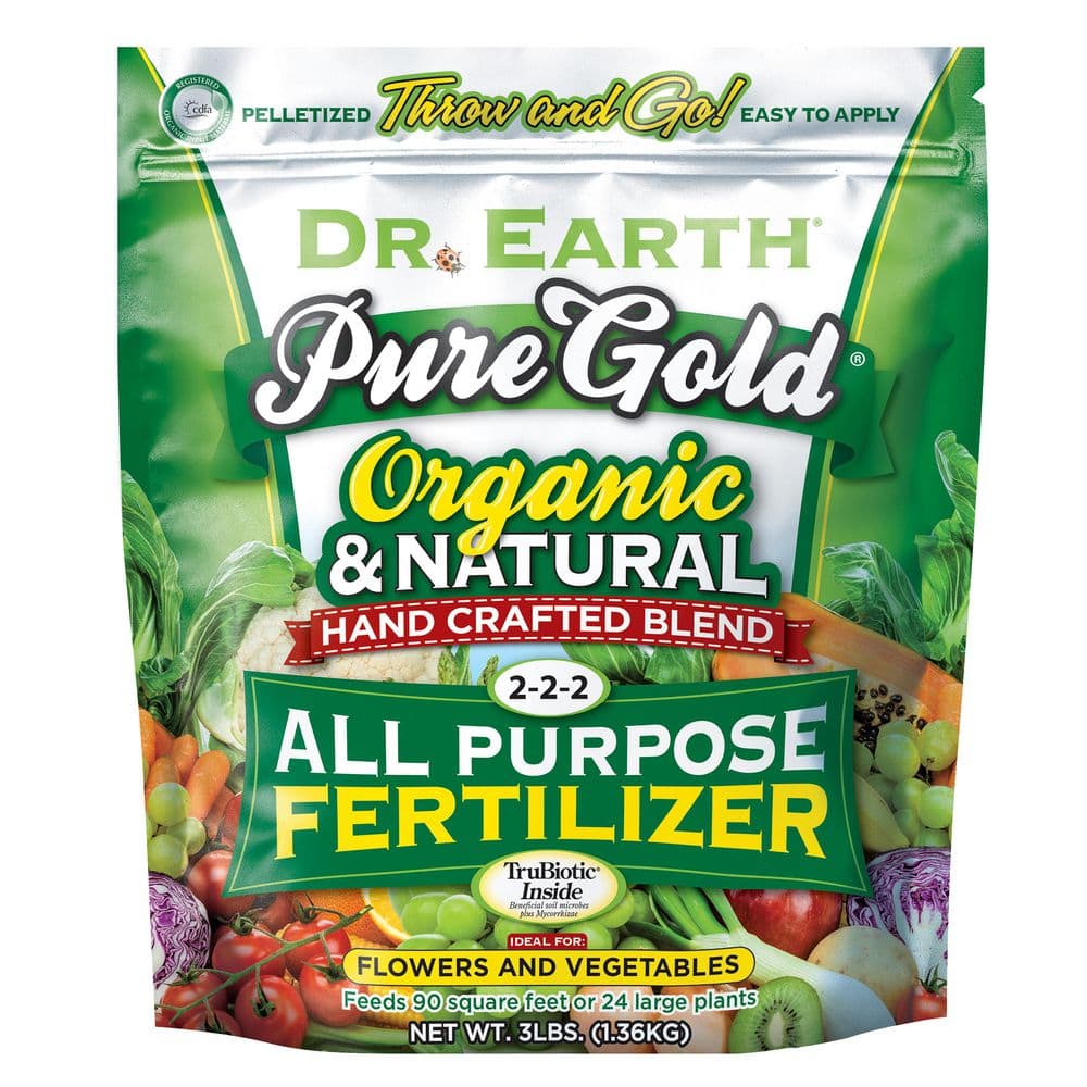 3 lbs. 45 sq. ft. Organic Pure Gold All Purpose Dry Plant Fertilizer Pelletized - Hercitys