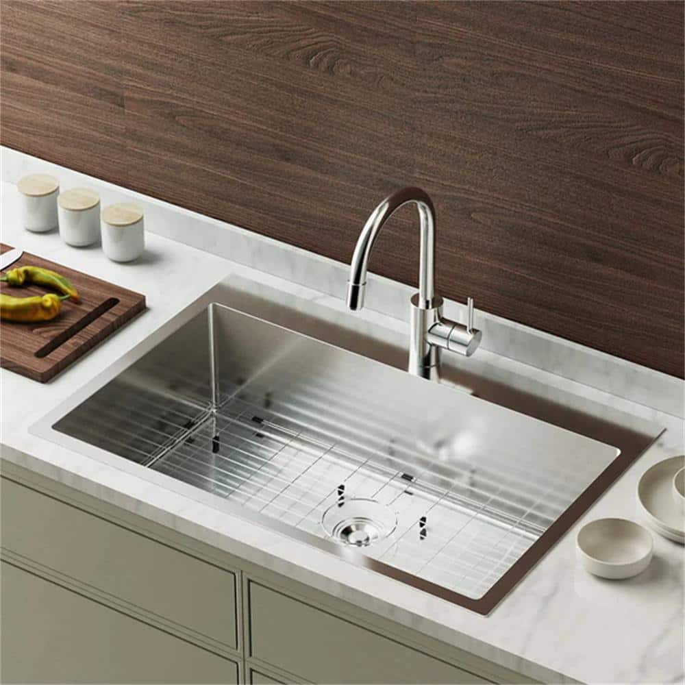 30 in. Drop-In Single Bowl Stainless Steel Kitchen Sink - Hercitys