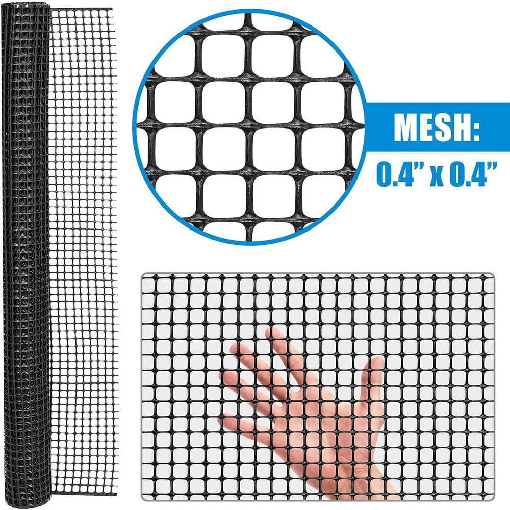 3 ft. x 15 ft. x 1/2 in. Black Plastic Hardware Netting - Hercitys