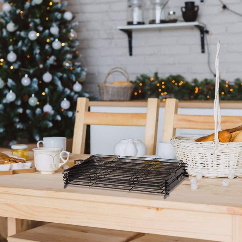 4-Tier Collapsible Cooling Rack Adjustable Stackable Design for Baking Cookies Cakes Space-Saving Wire Rack - Hercitys