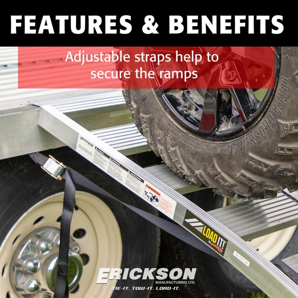 12 in. x 90 in. Aluminum Non-Folding Arched Ramp (1-Pair) - Hercitys