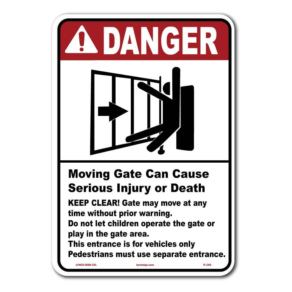 10 in. x 14 in. Gate Warning Sign Printed on More Durable Thicker Longer Lasting Styrene Plastic - Hercitys