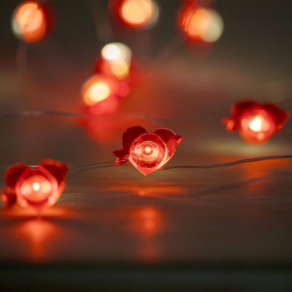 20-Count Valentine’s Day Heart and Arrow LED Fairy Lights  6.25ft  Copper Wire - Hercitys