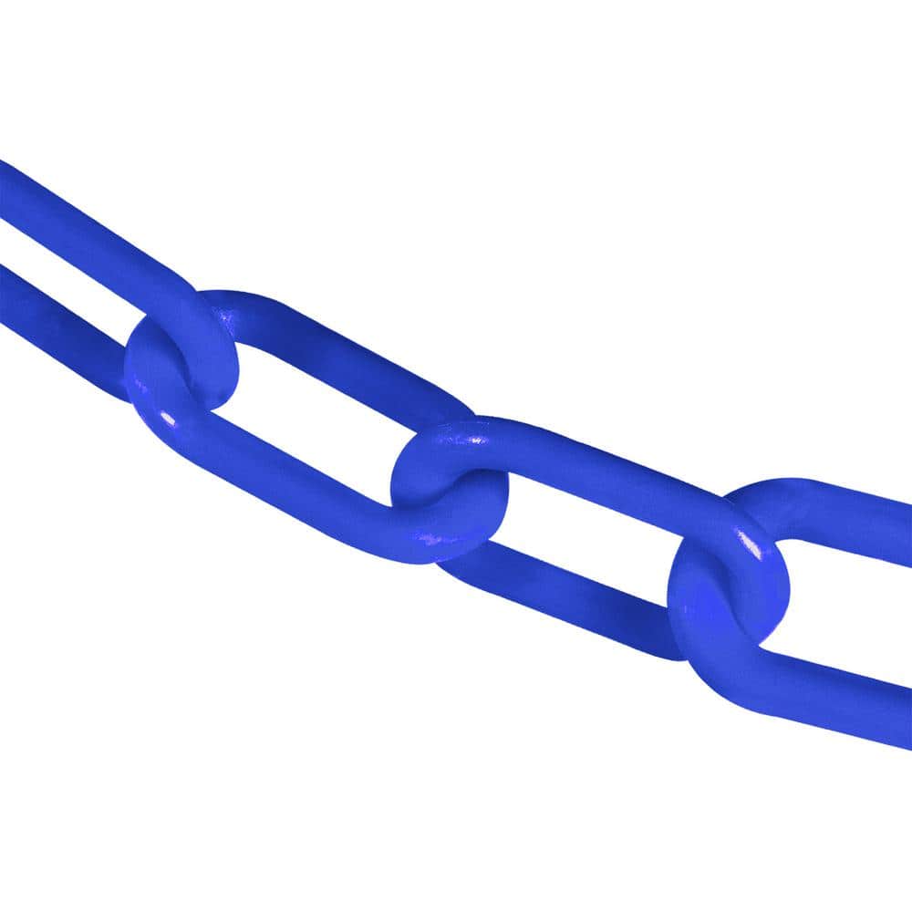 3 in. (#10, 76 mm) x 100 ft. Plastic Safety Chain in Blue - Hercitys