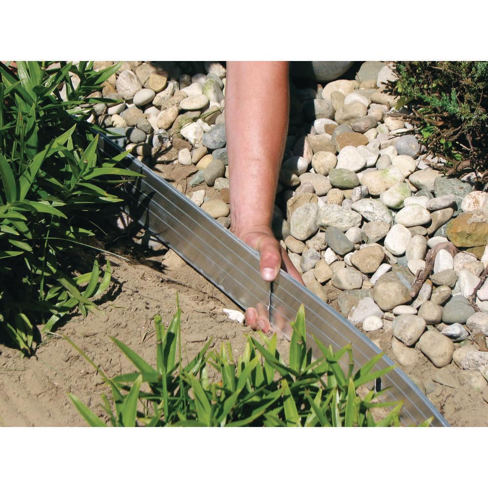 48 ft. x 0.18 in. x 4 in. Mill (Silver) Aluminum Edging Kit - Hercitys