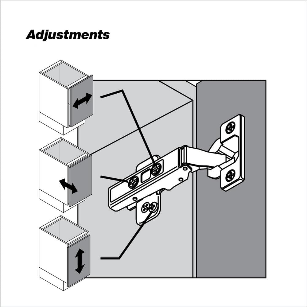 (2-Pack) RCS Series Full Overlay 35 mm Soft Close Nickel 105° Frameless Cabinet Hinge - Hercitys