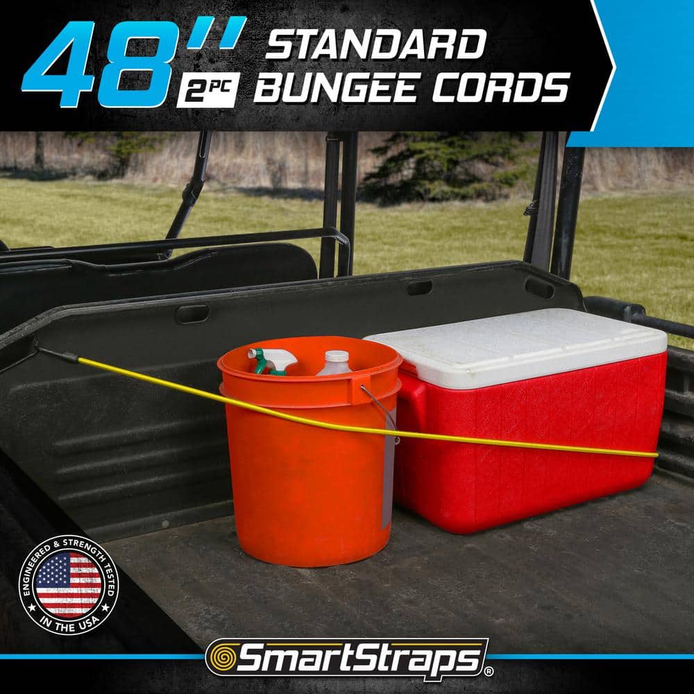 48 in. Standard Yellow Bungee Cord with Hooks – 2 pack - Hercitys