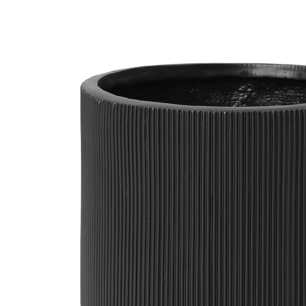 17.3 in. W x 17.1 in. H Black Stripes Ceramic Individual Pot - Hercitys