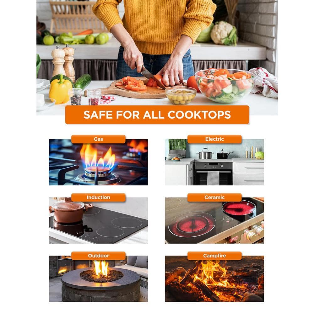 12 in. Carbon Steel Skillet Non-Stick Frying Pan with Ceramic Coating - Hercitys