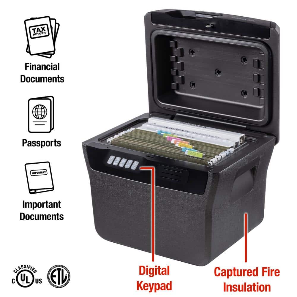 0.66 cu. ft. Fireproof & Waterproof Safe File Box with Digital Lock - Hercitys
