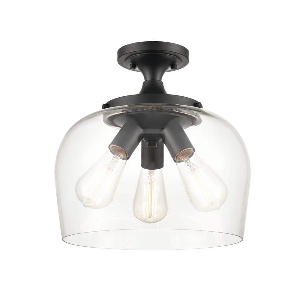 5-Light Matte Black Semi-Flush Ceiling Flush mount - Hercitys