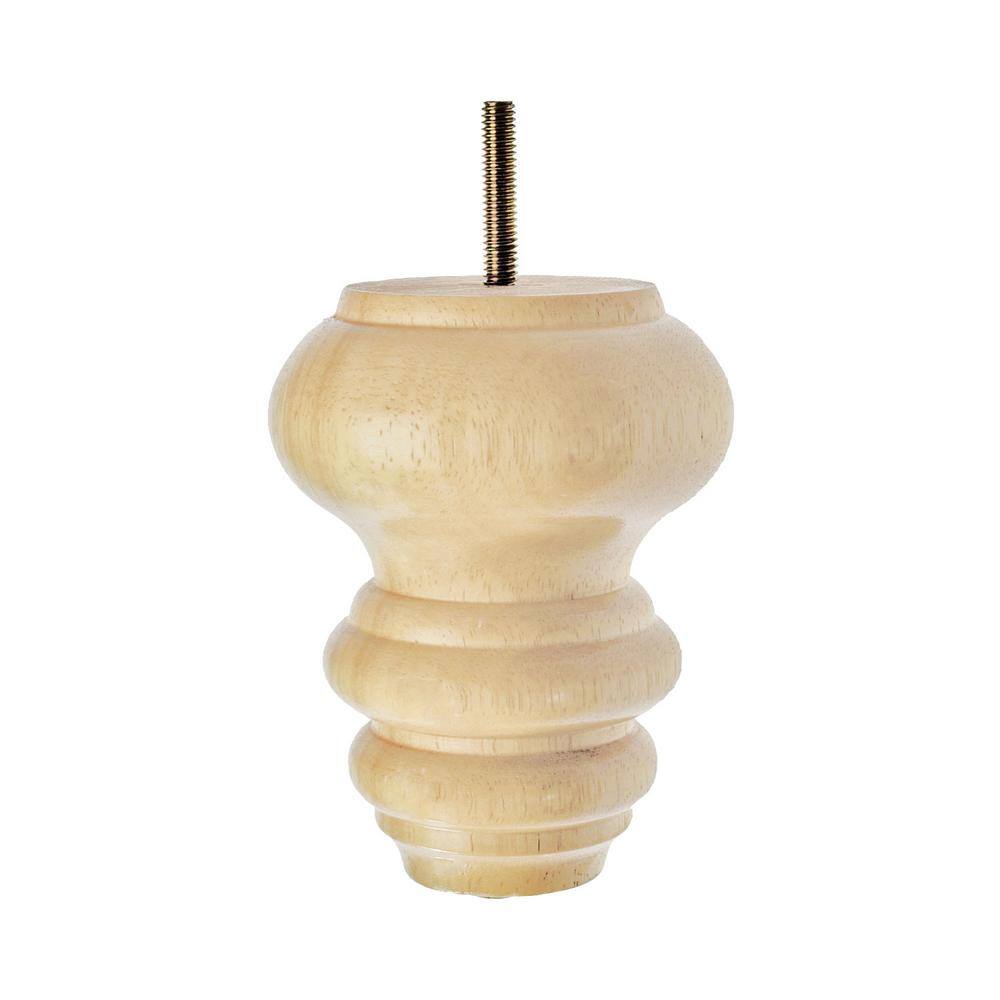 5 in. x 4 in. Unfinished Solid Hardwood Round Sofa Leg (4-Pack) - Hercitys