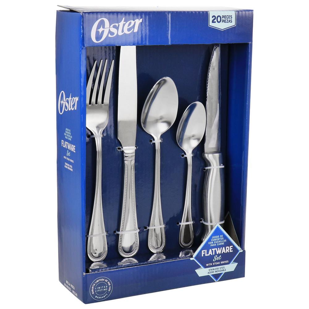 20 Piece Stainless Steel Flatware and Steak Knife Set - Hercitys