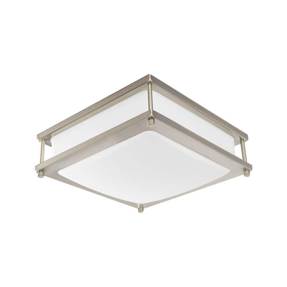 12 in. Oil Rubbed Matte Grey Dimmable Square LED 4000K Cool White Flush Mount Ceiling Light - Hercitys