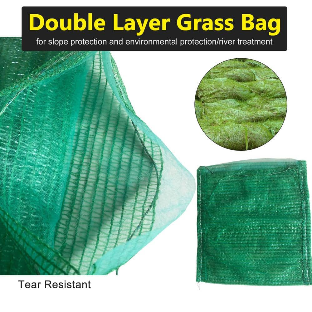15.7 in. x 23.6 in. Double Layer Grass Bag Slope Protection And Environmental Protection/River Treatment, (30-Pack) - Hercitys