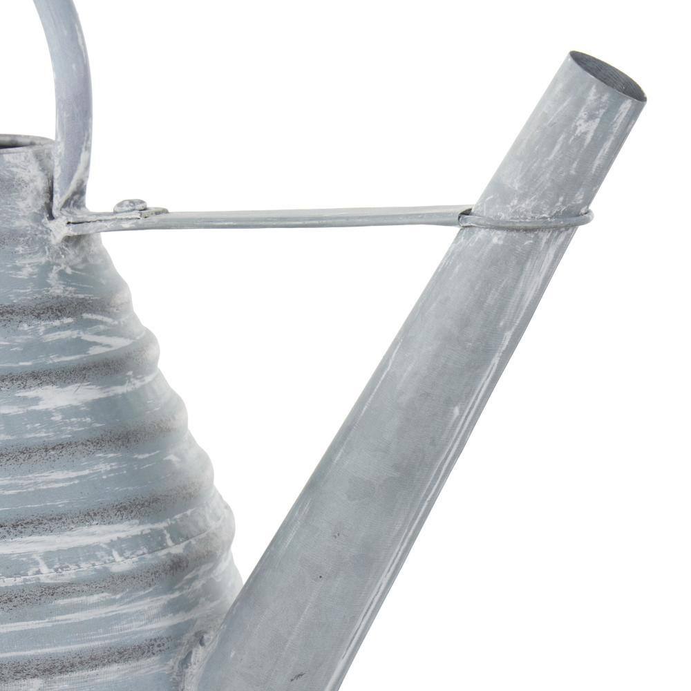 12 x 14 x 7 in. Medium Gray Metal Watering Can Beehive Shaped Watering Can Planter with Large Loop Handle - Hercitys