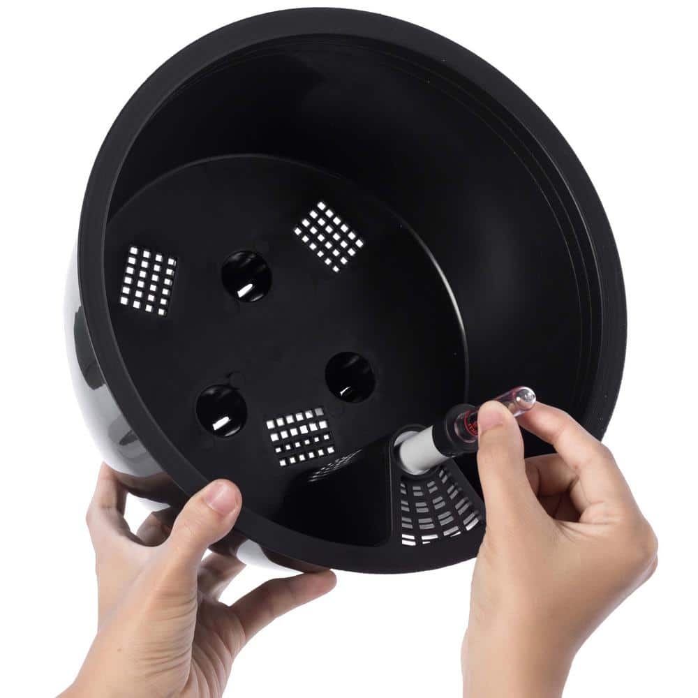 10 in. Self Watering Bronze Plastic Hanging Basket Flower Planter - Hercitys