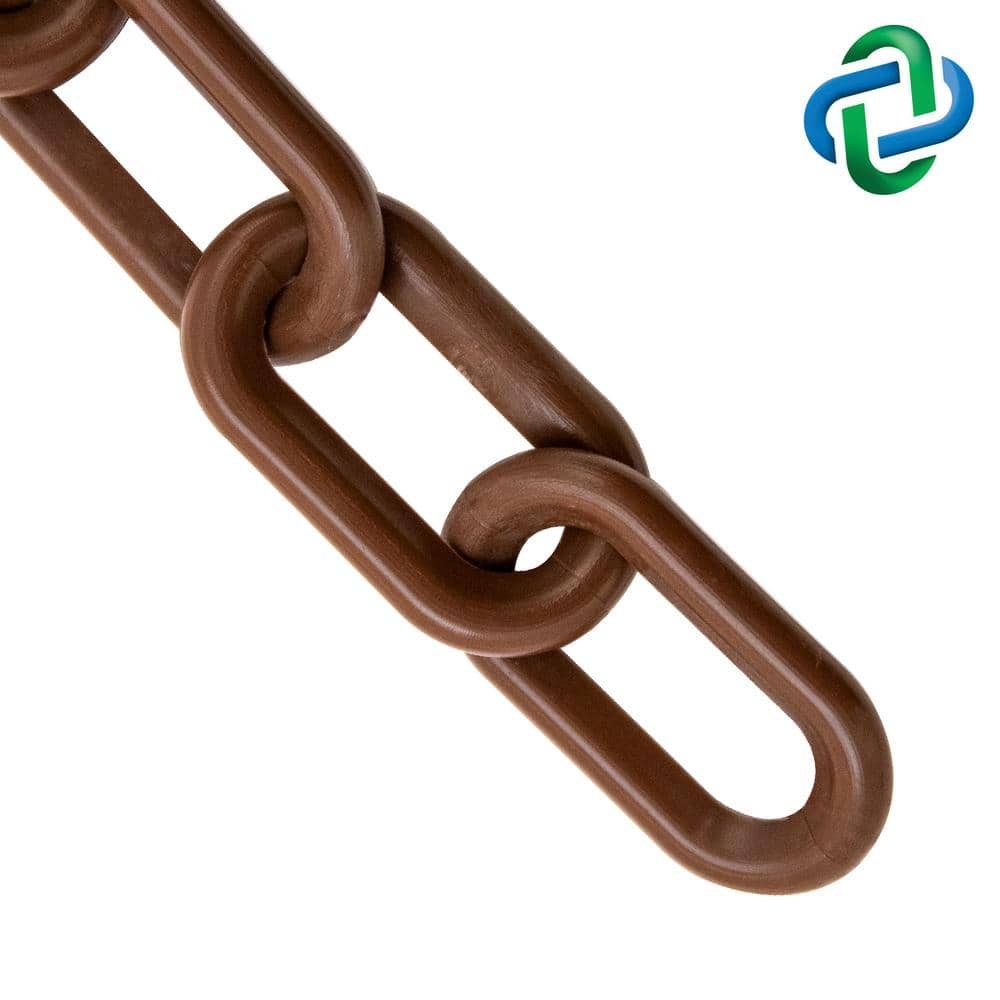 2 in. (54 mm) x 25 ft. Brown Heavy-Duty Plastic Barrier Chain - Hercitys
