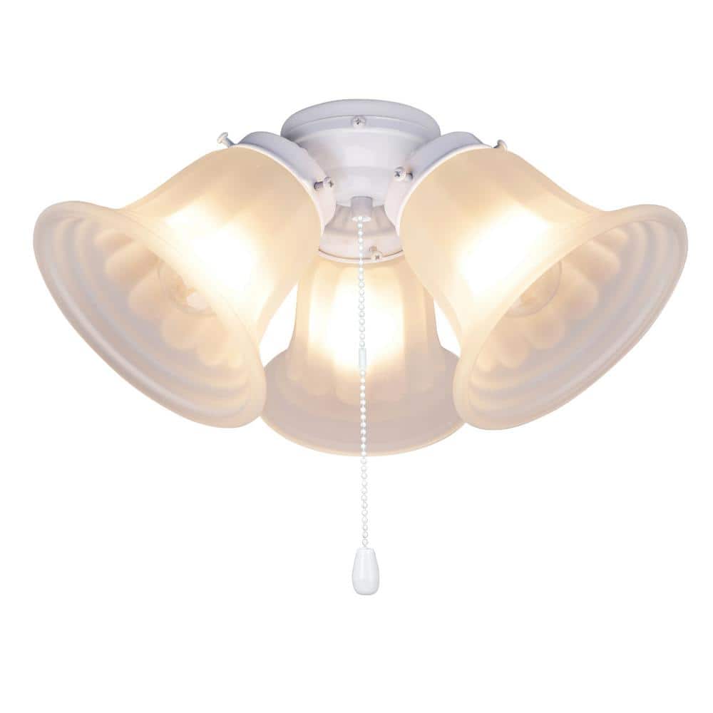 3-Light 5-1/2 in. Painted White Ceiling Fan Fitter Light Kit with Pull Chain (1-Pack) - Hercitys