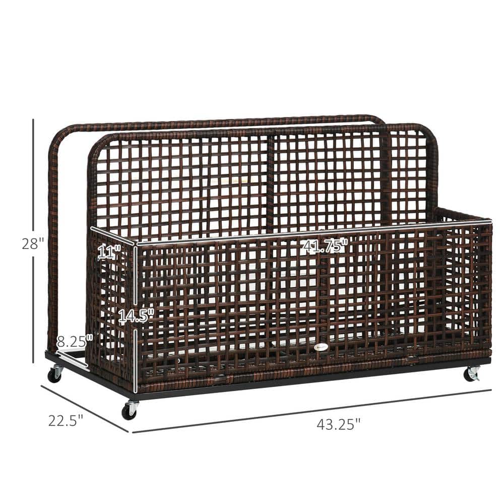 30 Gal. Coffee Brown Rattan Deck Box - Hercitys