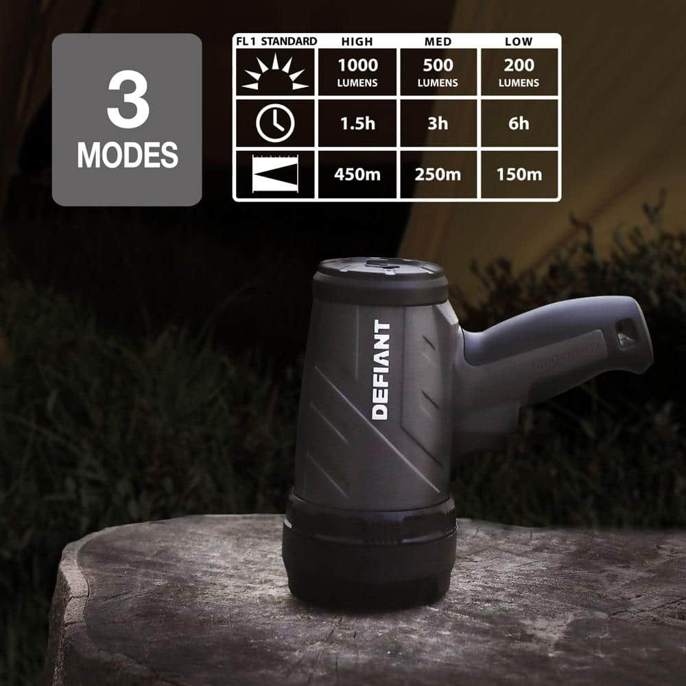 1000 Lumens LED Compact Rechargeable Spotlight with USB Cable - Hercitys