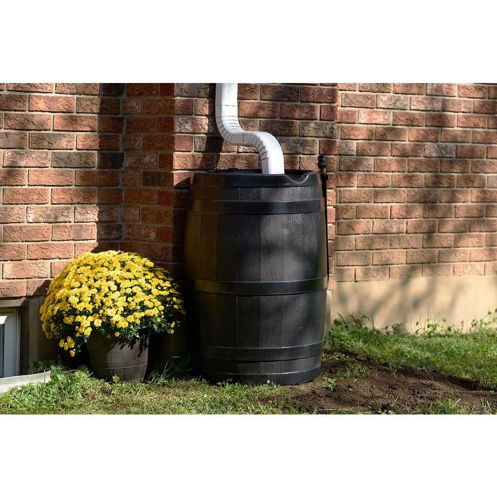 45 Gal. RC45 Rain Barrel, Black - Hercitys