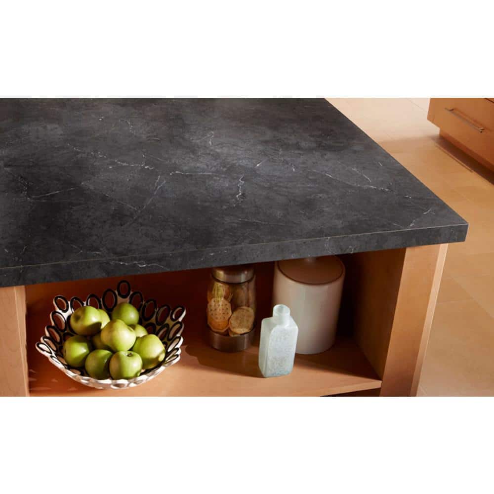 4 ft. x 8 ft. Laminate Sheet in Black Alicante with Premium Textured Gloss Finish - Hercitys