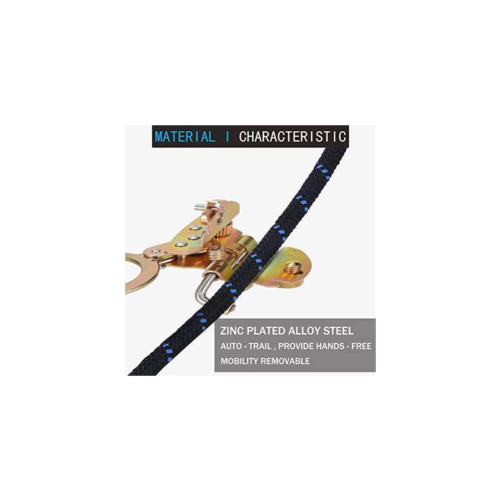 5/8 Lifeline Fall Protection Rope Grab Anti-Panic Auto-Trail Double Locking Arrester Complies ANSI/OSHA Construction - Hercitys