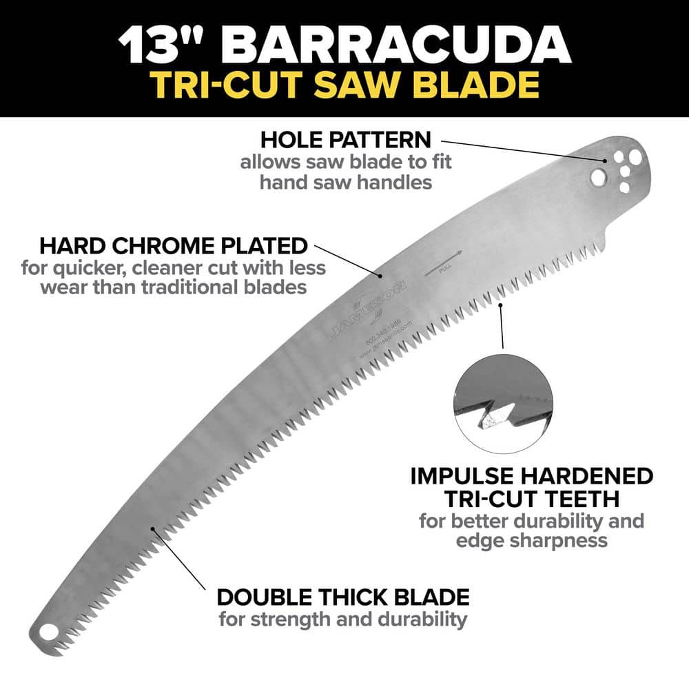 13 in. Barracuda Tri-Cut Replacement Pruning Saw Blade (3-Pack) - Hercitys