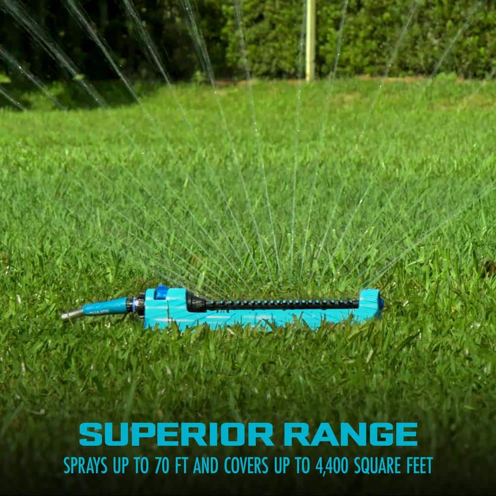 4,400 sq. ft. Coverage Indestructible Jumbo Metal Base Oscillating Sprinkler - Hercitys