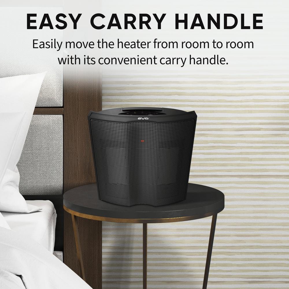 1500W 10 in. Twin Ceramic Electric Fan Heater with 5 Heat Settings, Cutoff Switch and Auto Overheat Shut-Off in Black - Hercitys