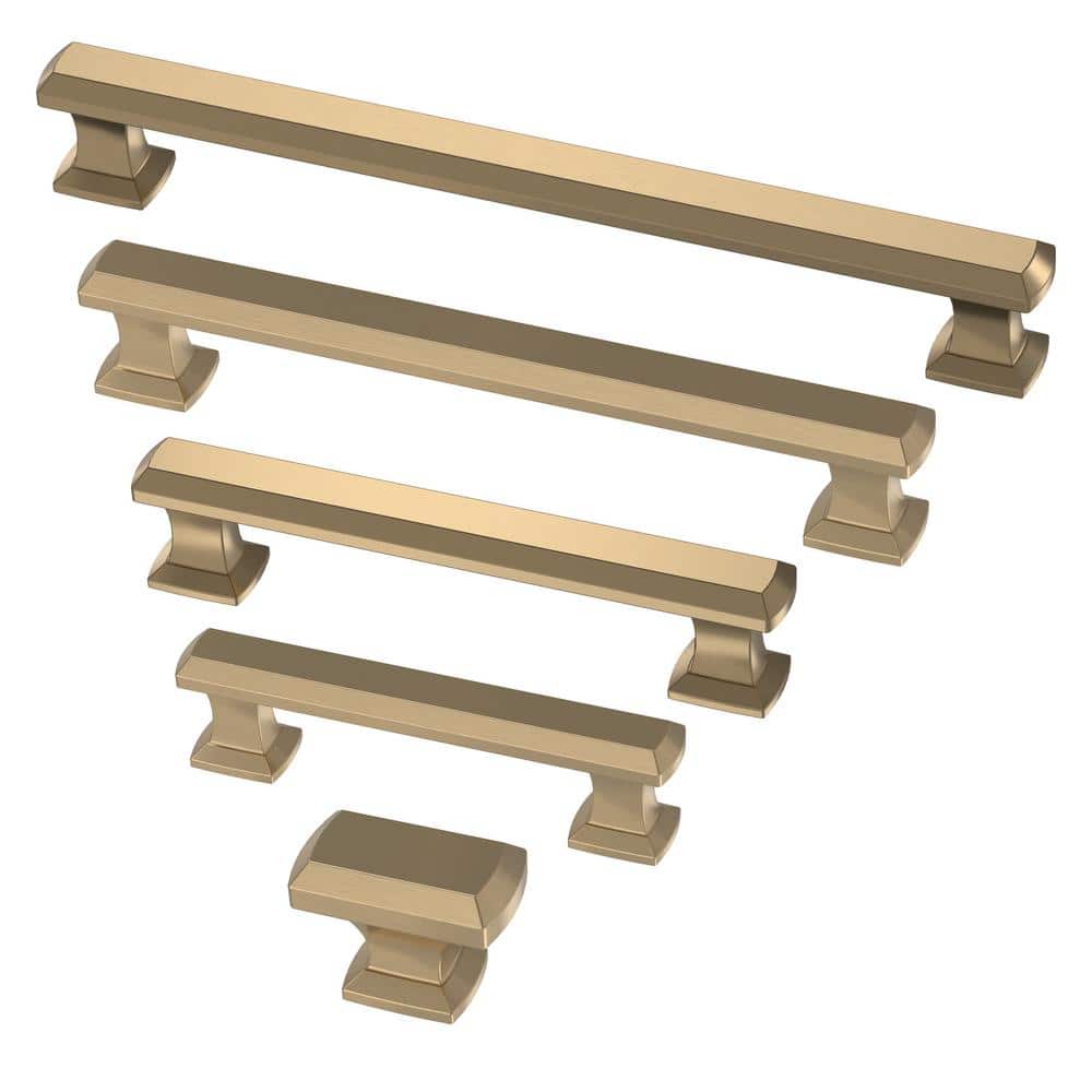 (10-Pack) Chamfered Slim Bar 5-1/16 in. (128 mm) Classic Brushed Champagne Bronze Cabinet Handle Drawer Pulls - Hercitys