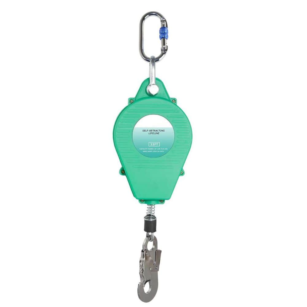 33 ft. Self Retracting Lifeline Fall Arrest Steel Wire Rope Heavy Duty - Hercitys