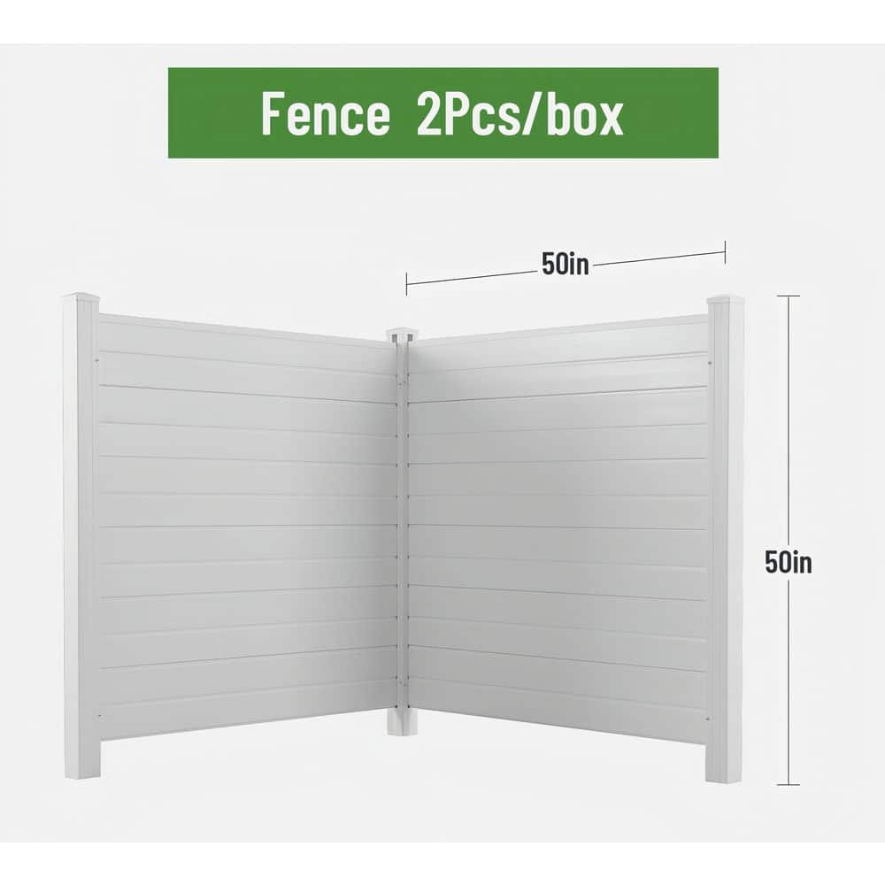 50 in. W x 50 in. H 2-Panels Vinyl Fence Privacy Screen - Hercitys