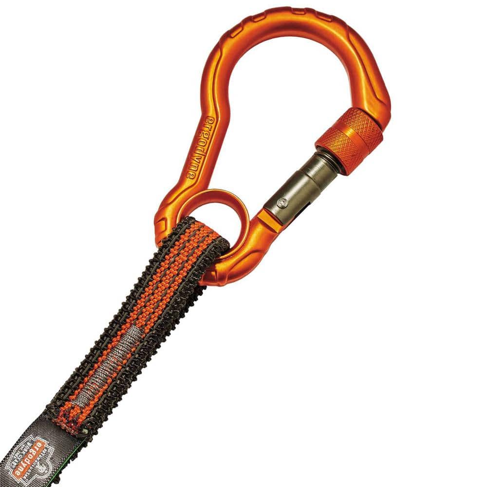 5 lbs. Orange and Gray Standard Detachable Single Carabiner Tool Lanyard - Hercitys
