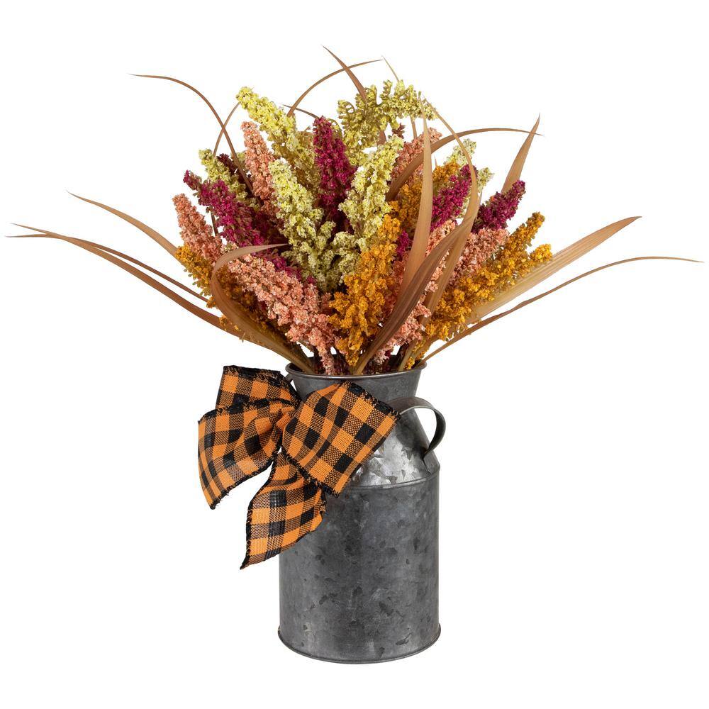 18 in. Autumn Harvest Foliage in Canister Floral Decoration - Hercitys