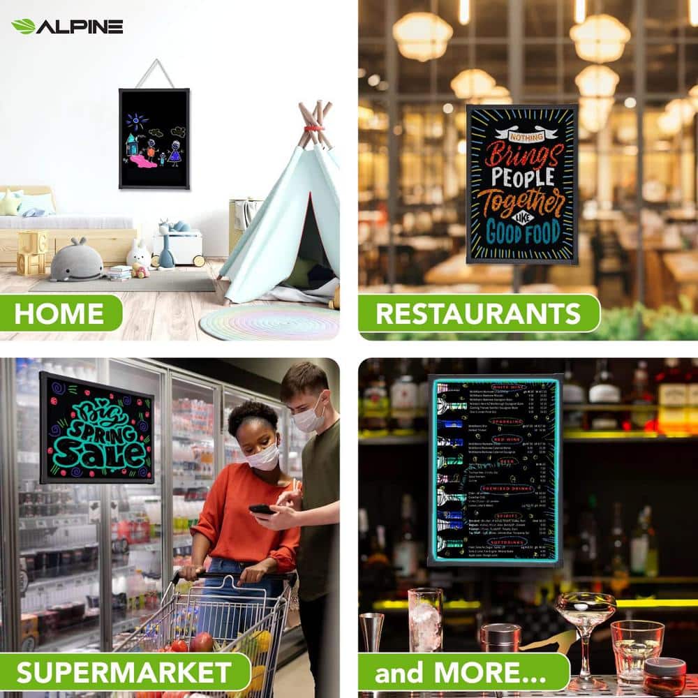 28 in. x 20 in. LED Illuminated Hanging Message Writing Board - Hercitys