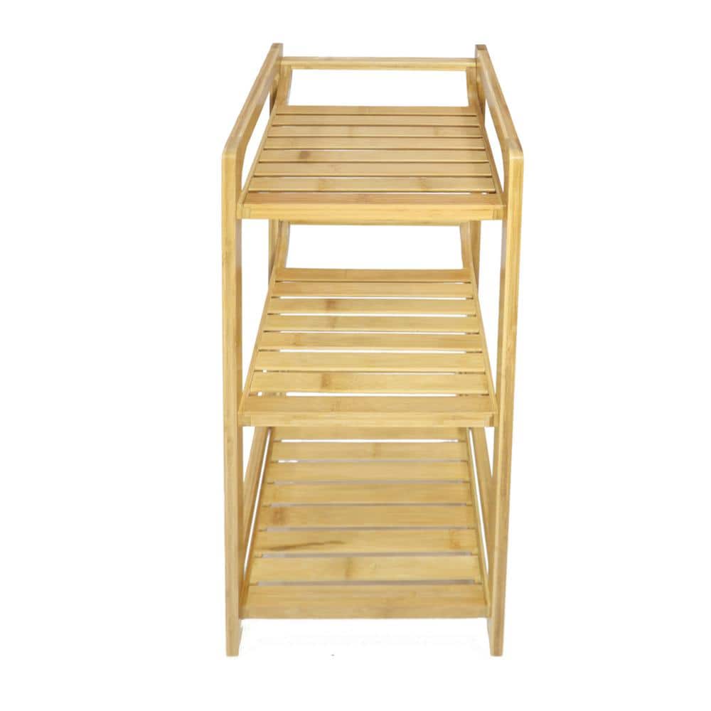 3-Tier Bamboo Shelving Unit (12 in. W x 28 in. H x 12 in. D) - Hercitys